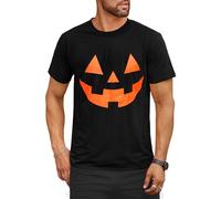 Mainfini Halloween Shirts for Men Adult Pumpkin Man Skeleton T-Shirt Funny Novelty Print Patterns Short Sleeve Crewneck Comfortable Party XL