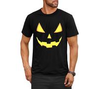 Mainfini Halloween Shirts for Men Funny Skeleton T-Shirt Adult Novelty Costume Print Patterns Short Sleeve Ribbed Crewneck Glow in The Dark S