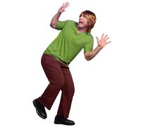 Mainfini Man 2025 Halloween Costume 2 Pcs Adult Funny Shaggy Cosplay Party V Neck Green Shirt Brown Pants S