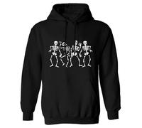 Mainfini Men Orange Pumpkin Hoodie Funny Skeleton Pullover 3XL