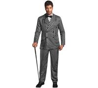 Mainfini Men’s Three-Piece Set Halloween Gentleman Costume Dark Look Retro Blazer, Trousers, Bow Tie Cosplay Size L