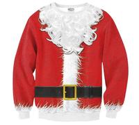 Mainfini Men Ugly Christmas Pullover Ugly Jumpers Festival Sweater Naughty Idea Pullover Sweatshirts Santa Claus Beard XXL