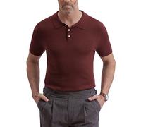 Mainfini Mens Casual 1960s Regular Fit Vintage Knit Shirt Golf Knitted Polo Shirt M