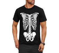 Mainfini Mens Halloween Shirt Funny T-Shirt Adult Pumpkin Man Skeleton Novelty Print Patterns Short Sleeve Crewneck Comfortable Party XXL