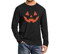 Mainfini Men's Halloween Shirts Adult Novelty Jack O' Lantern Party Cotton Pumpkin Funny Long Sleeve T-Shirt Black M