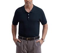Mainfini Mens Retro Knitted Polo Shirt Casual 1960s Vintage Standard Fit Knit Shirt L