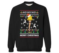Mainfini Men's Ugly Christmas Pullover Inappropriate Xmas Fragile Leg Lamp Black Graphic Jumper Loose Fit Winter Sweatshirt M