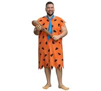 Mainfini Plus Size Caveman Cave Man Suede Full Outfit Set Adult Men Big and Tall Halloween Costume with Classic Tunic Inflatable Bat Tie Prehistoric Group Theme Comedy Acting 4XL