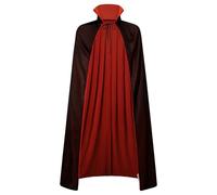 Mainfini Vampire Cape Mens Carnival Costume Devil Cosplay Stand Collar Dress Up Party Red 160CM/63inch