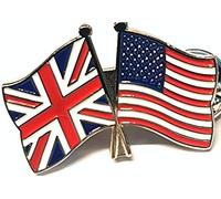Mainly Metal ™ Enamel Pin Badge Friendship Flags USA UK GB (United States United Kingdom Great Britain) 30mm