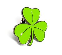 Mainly Metal Green Enamel Pin Badge Brooch Lucky Irish Shamrock (Clover)
