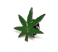 Mainly Metal Green Enamel Pin Badge Marijuana Cannabis Drug Leaf