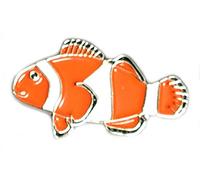 Mainly Metal Metal Enamel Brooch Badge Brooch Orange & White Clown Fish (Nemo)