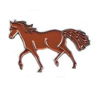 Mainly Metal Pin Badge Chestnut Brown Pony Horse Riding, 25mm x 20mm, Multi-coloured