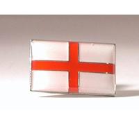 Mainly Metal Pin Badge - Red Cross Flag, Enamel, Long Lasting, Fired Enamel Surface, Butterfly Clasp, 10 x 19mm, 4g