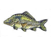 Mainly Metal Silver Enamel Pin Badge - Angling Fish Mirror Carp (25mm)