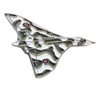 Mainly Metal Silver Enamel Pin Badge RAF Air Force Vulcan Bomber Aircraft