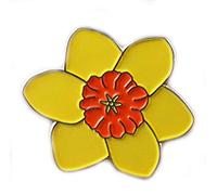 Mainly Metal Yellow Daffodil Flower Pin Badge