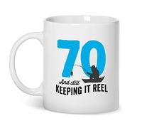 Mainly Mugs 70th Birthday Fishing Fish Angling Mug Keeping it Reel Gift for Men Women Coffee Mug Keepsake