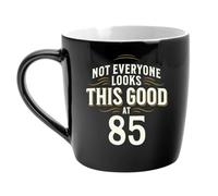 Mainly Mugs 85th Birthday Gift Mug Present Keepsake for Women Men Funny Age 85 Happy Birthday - 340ml Ceramic (Black)