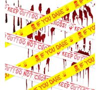 MAINOSHY 2Roll Halloween Caution Tapes, Self-adhesive Barricade Safety Tapes Hazard Tape Barrier Tape Halloween Decorations Outdoor for Haunted House Workplace Danger Areas