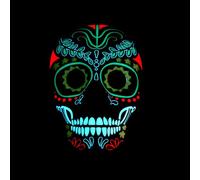 MAINOSHY Halloween LED Mask Day of the Dead Mask LED Glow Scary Light Up Masks with 3 Lighting Modes Horror Full Face Masks for Halloween Festival Party Carnival Costume