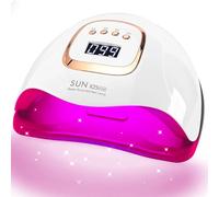 MainPi UV Nail Lamp 380W Gel Nail Dryer,Professional LED Nail Lamp with 81 Beads,Automatic Sensor,LCD Display,4 Timer Settings UV/LED Nail Lamp for Home&Salon Use