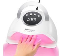 MainPi UV Nail Lamp 380W Gel Nail Lamp Nail Dryer-Professional UV/LED Nail Light with 90 LEDs,Auto Sensor,4 Timer Settings,Portable Handle-for Home & Salon Use