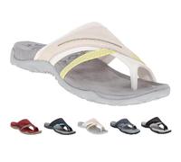 MAINPICK Women Orthopedic Sandals with Arch Support Flip Flops for Plantar,Sandals Flip Flops with Toe Ring Loop (beige,37)