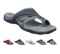 MAINPICK Women Orthopedic Sandals with Arch Support Flip Flops for Plantar,Sandals Flip Flops with Toe Ring Loop (grey,38)