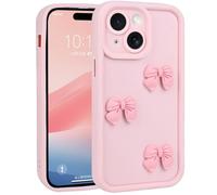 Mainrenka Pink Bow Case for iPhone 11, Stylish Aesthetic Trendy Protective Cover Cute Kawaii Phone Case for Womens Girls