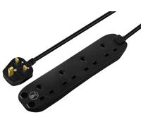 Mains Extension Lead with Surge Protection, 4 Gang, 2m, Black - SRG4210NB-MP