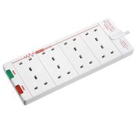Mains Extension Lead with Surge Protection, 8 Gang, 2m, White - SRG8210N-MP