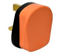 Mains Plug Top Rubberised/High Impact Electrical Extension Lead End 13 amp Orange