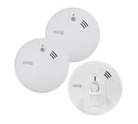 Kidde Firex KF Series Mains Powered Fire Alarms Kit (2 Smoke & 1 Heat) with Alkaline Back-up Battery