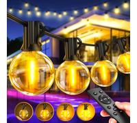 Mains String Festoon Lights Outdoor - Remote Control 30M / 98.4ft Waterproof LED Garden Light Weatherproof Plug Powered Outside Lighting for Gazebo Pergola Patio