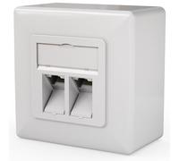 maintec CAT8.1 CAT8 Network Socket Surface- and Flush-Mounted 40 Gbps Ethernet LAN Connection Box 2 x RJ45 Keystone UAE