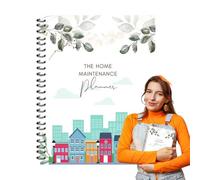 Maintenance Log Book - Monthly DIY Report, Portable Spiral Notebook, Writing Pages with Hard Cover, Clear Table Layout | For Garden Care, Device Tracking, Pipe