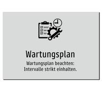 Maintenance Plan - Observe Maintenance Plan - Strictly Observe Intervals. Aluminium Sign A2: 594 x 420 mm - With Graphics and Text