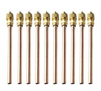 Maintenance Valve, Copper Refrigeration Valve for Air Conditioner and Refrigerator, 10-Pack, 3.4 MPa Working Pressure, 125mm Length