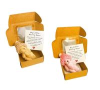 MAIPAI 2Sets ATeddyBear Hug in a Box for Women,Fluffie Stuffies Bear Doll Little Pocket Hug,Mini Worry Bears in Box with Inspirational Card,Mini Plush Bear Sympathy Gift for Kids,Boys Girls