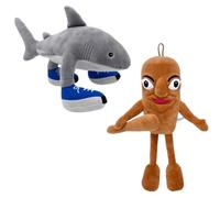 MAIPAI Italian Brainrot Plush Toy,Cute Tralalero Tralala Plush Stuffed Toy,Soft Tun Tung Tung Sahur Plush Dolls,Italian Brainrot Shark Plush Figure Plushies for Kids,Boys Girls and Fans Gift (2pcs)