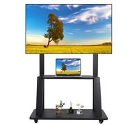 Maiproo Rolling TV Stand with Wheels for 32-75 Inch Heavy-Duty Mobile TV Cart LCD LED OLED Flat Panel Screens Smartboard Holds up to 100lbs Portable TV Stand on Wheels with Shelf Height Ajustable