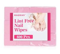 MAIQHAN 600 Lint Free Wipes for Nails - Lint Free Nail Wipes for Gel Polish Nail No Lint Nail Polish Varnish Gel Glue Remover Pads Nail Prep And Wipe Lint Free Pads for Eyes Nail Tech Supplies,Pink