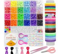 MAIQIEU 24 Color Pony Beads Bulk 1100 Pcs,Kandi Beads for Necklace Jewelry Making Earring Hair Braiding,Bracelets Making Kits,Hair Bead, Bracelet Plastic Bead for Crafts Braids Girls