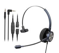 MAIRDI Telephone Headset with 2.5mm & 3.5mm Connector for Landline Deskphone Cell Phone PC Laptop, Office Headset with Microphone Noise Canceling for Cisco Panasonic AT&T Vtech Cordless DECT Phone