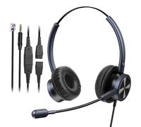 MAIRDI Telephone Headset with Microphone Noise Canceling, Binaural with RJ9 Jack & 3.5mm Connector for Office Call Center Deskphone Cell Phone PC Laptop, Work for Cisco 7941 7965 6941 7861 8811 8961