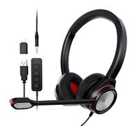 MAIRDI USB Headset with Microphone for PC, Wired Computer Headset with Mic Noise Canceling for Office Call Center Work from Home Laptop Teams Zoom Softphone Business Meeting