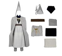 Mairhie Unisex Cosplay Costume Magical Apprentice Adult Fantasy Wizard Cloak with Cone Hat, Full Outfit Set for Comic Con and Halloween (Beige, L)