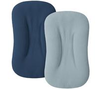 MairMore Muslin Baby Cover for Newborn, Soft and Breathable 100% Cotton Lounger Slipcover Neutral, Pack of 2(Dark Blue)
